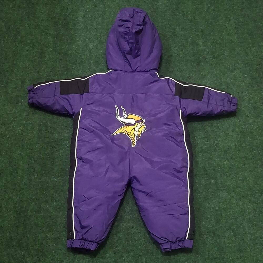Minnesota Vikings One Piece Snow Suit NFL Apparel Toddler 6/9 Months Hoodie